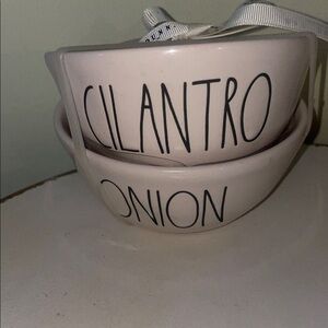 Cilantro and Onion Ceramic Bowls
